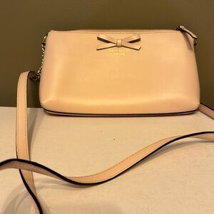 Kate Spade leather crossbody pink with bow